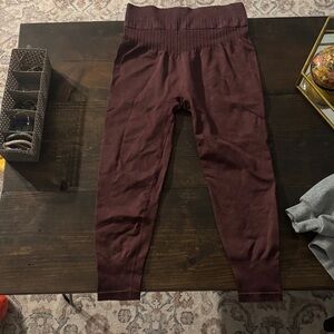 Workout Maroon Leggings for Women